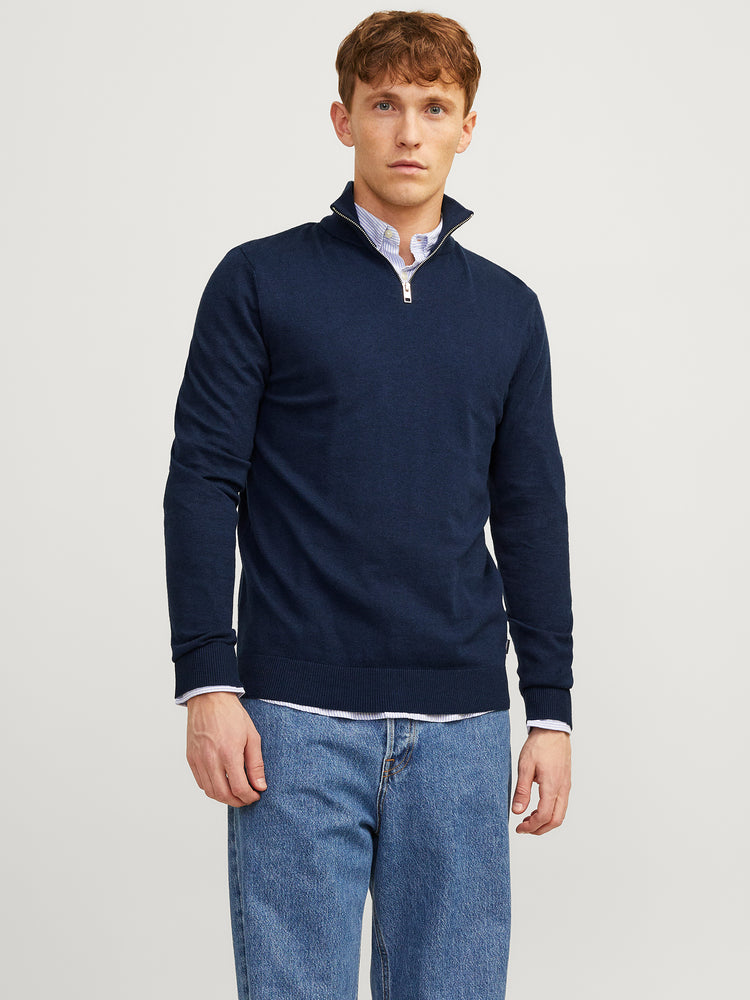 Ανδρική μπλούζα πλεκτή JJEEMIL KNIT HALF ZIP NOOS 12189339 | 12189339