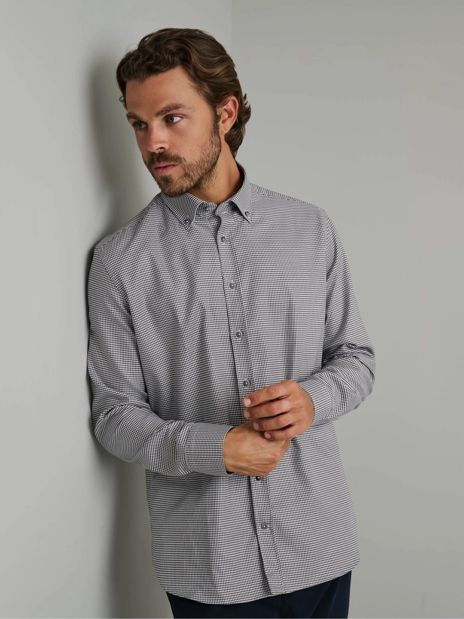 Ανδρικό πουκάμισο raven/white 24NG.CA262/1B | 24NG.CA262/1B