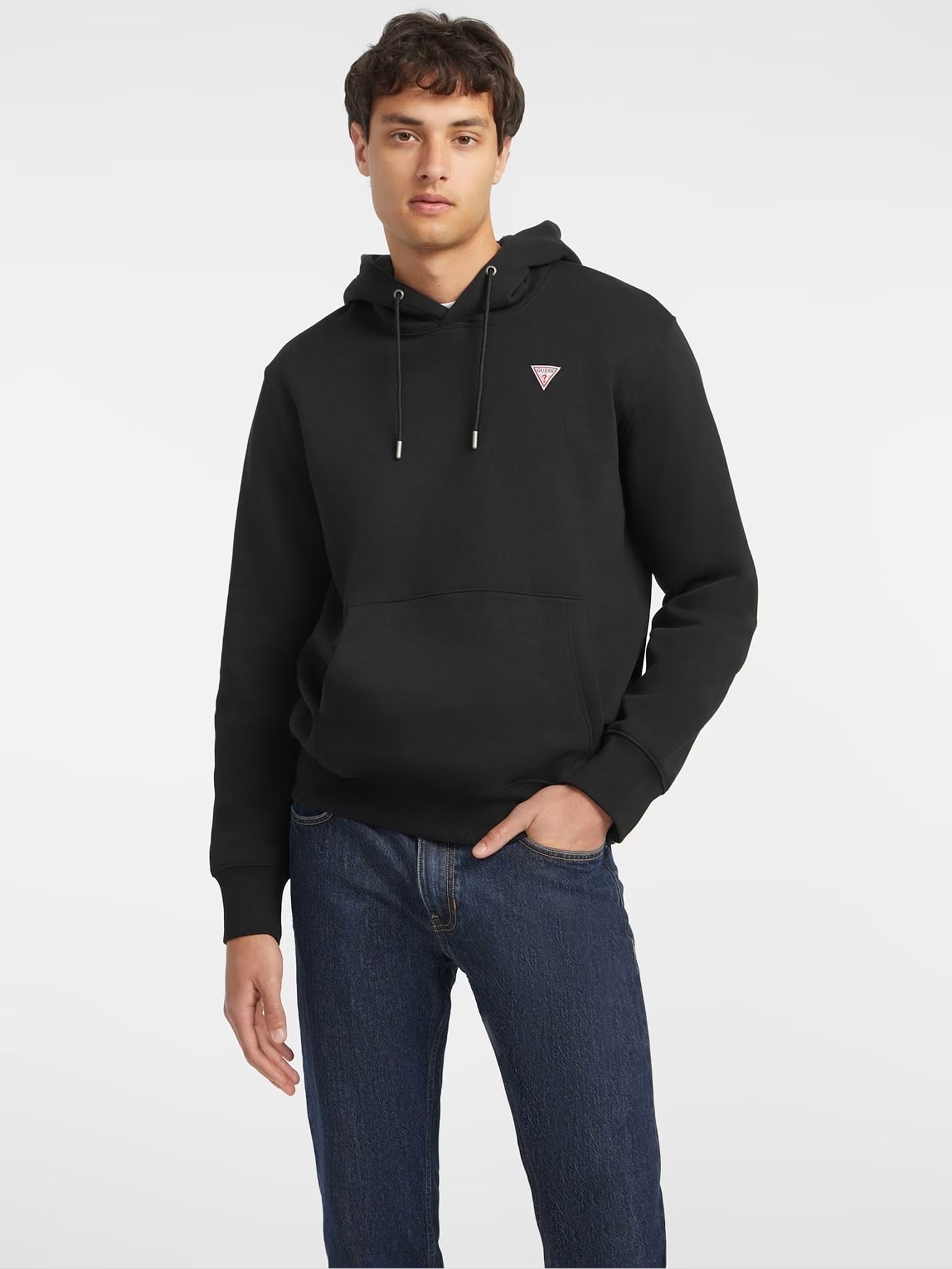 Ανδρική μπλούζα φούτερ hood slim mini logo M4YQ22K9V31JBLK | M4YQ22K9V31JBLK