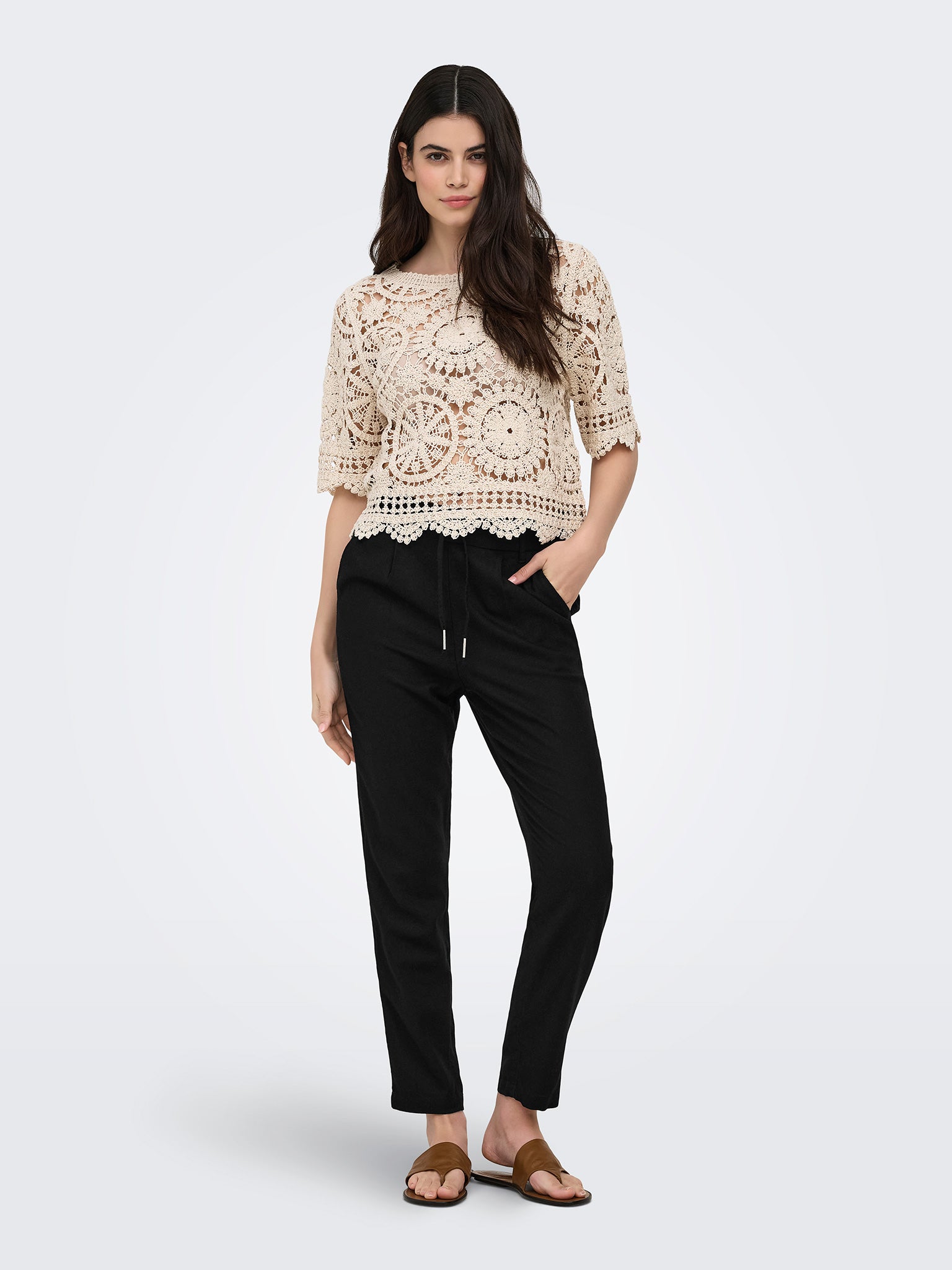Γυναικείο παντελόνι λινό ONLGOA-POPTRASH EASY LINEN BL CC PNT 15364058 | 15364058