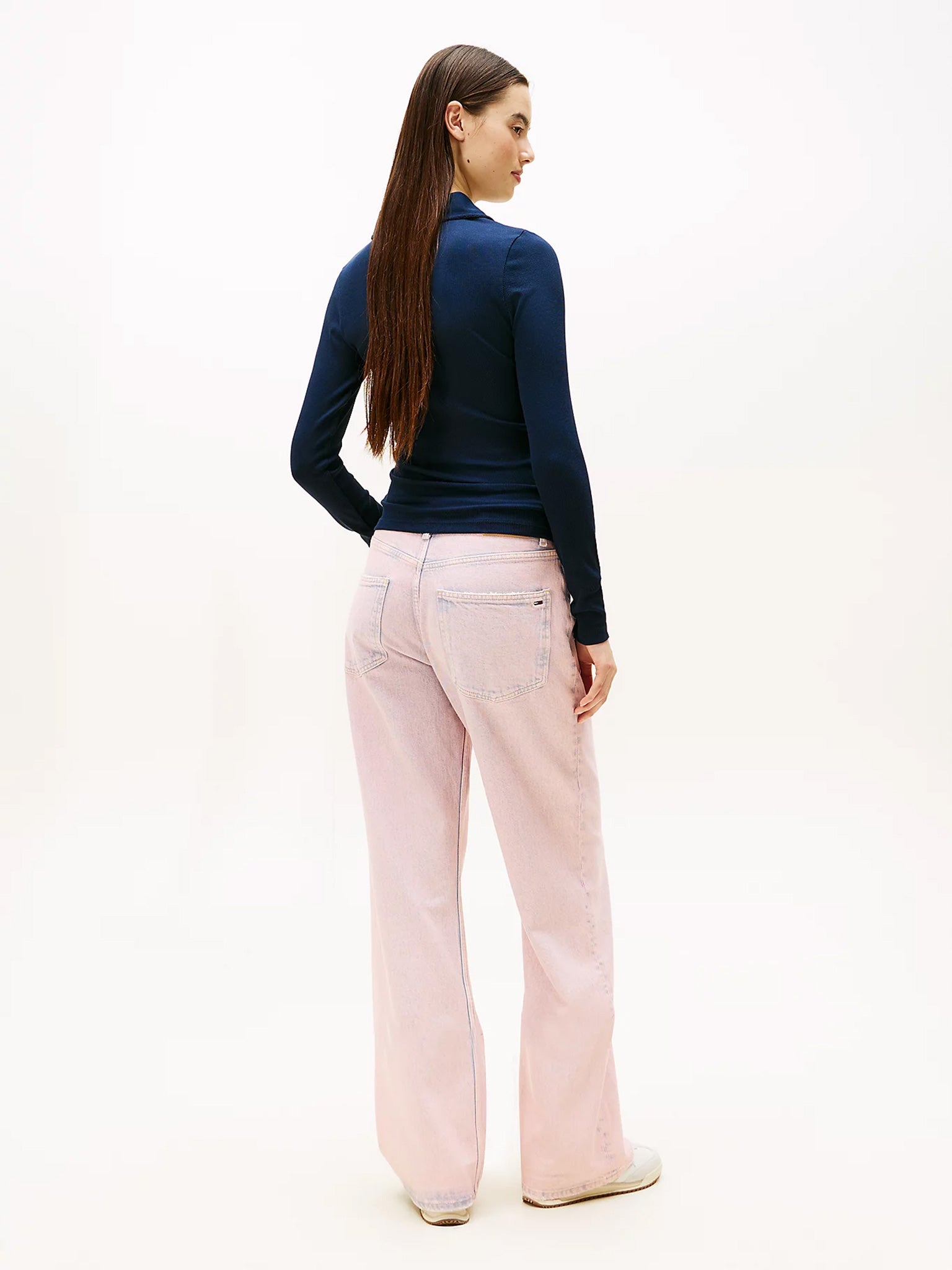 Γυναικεία μπλούζα polo TJW SLIM ESSENTIAL RIB LS POLO DW0DW21933C1G | DW0DW21933C1G