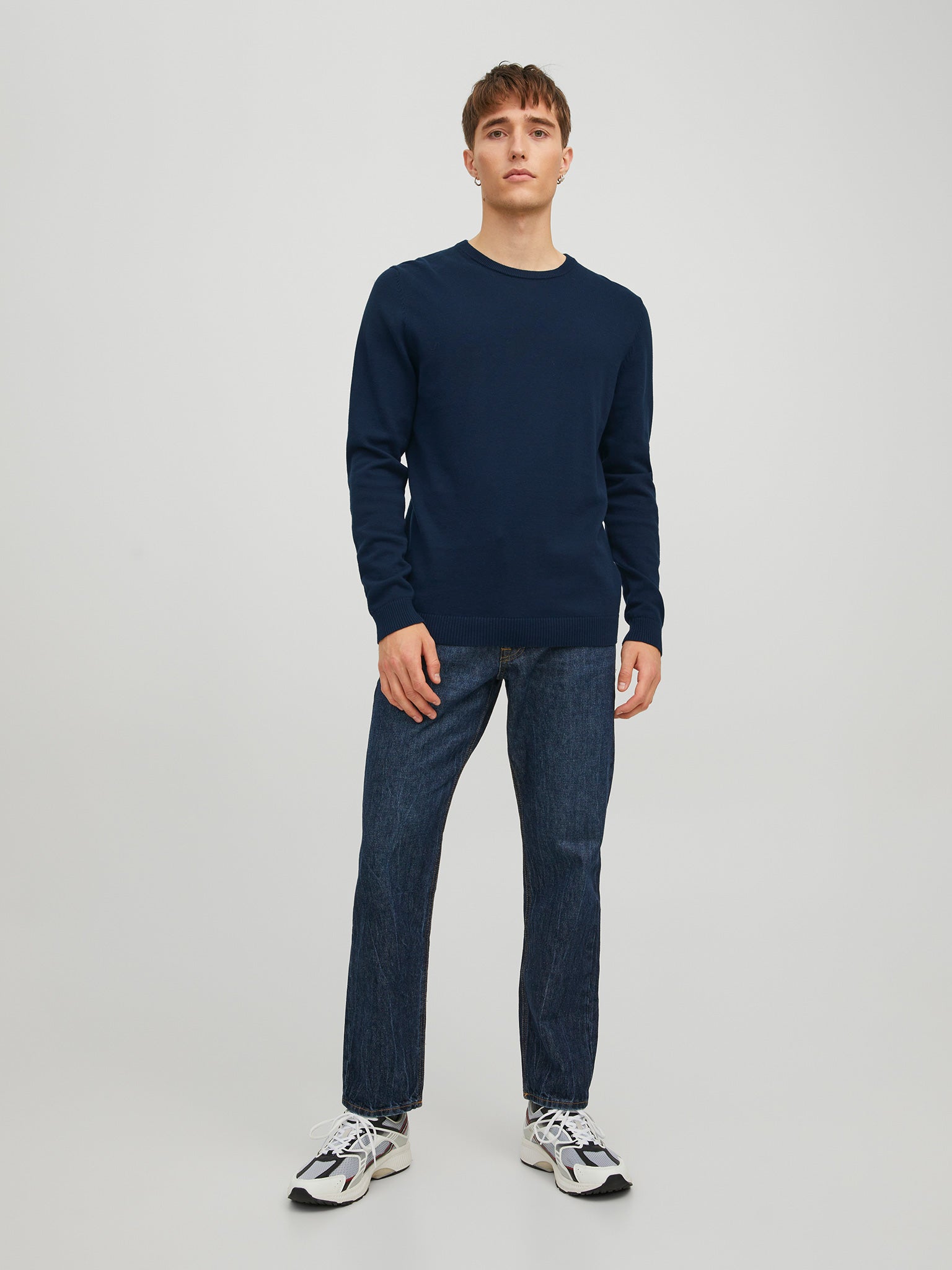 Ανδρική μπλούζα JJEBASIC KNIT CREW NECK NOOS 12137190 | 12137190