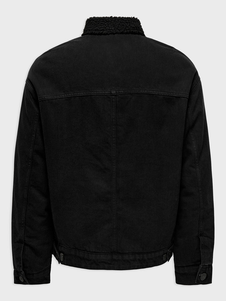 Ανδρικό τζάκετ τζιν ONSWILSON SHERPA BLK 0971 DNM JACKET 22030971 | 22030971