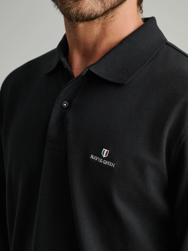 Ανδρική μπλούζα polo black 24GE.500.8 | 24GE.500.8