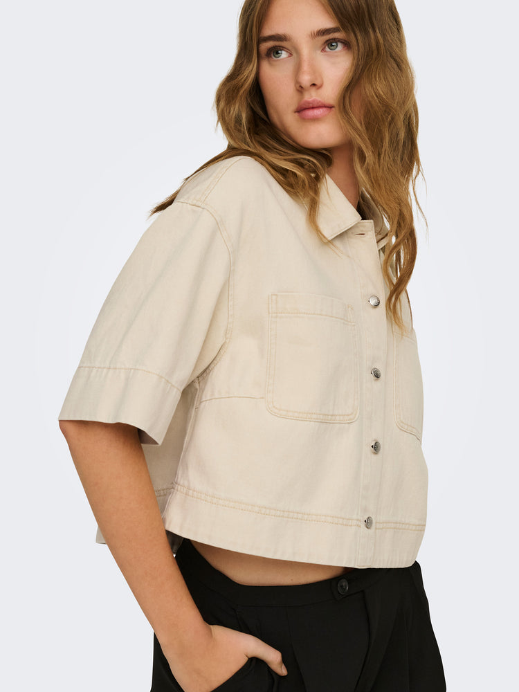 Γυναικείο τζάκετ κοντό ONLCLEO-MAISA S/S CROP SHIRT PNT 15367375 | 15367375
