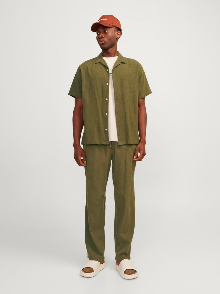 Ανδρικό πουκάμισο γκοφρέ JORLUKE CRINKLE RESORT SHIRT 12255781 | 12255781