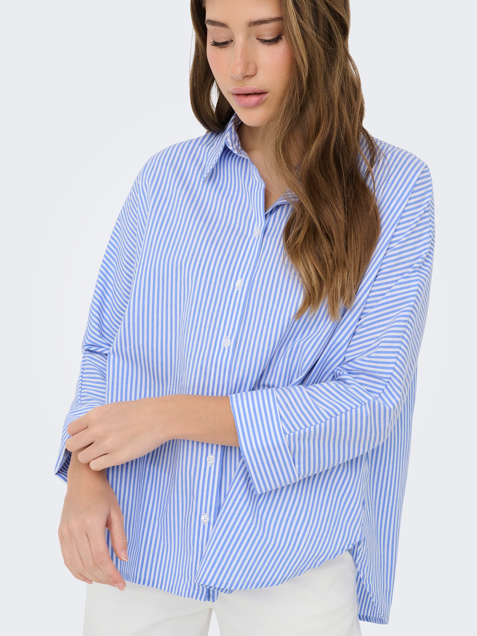 Γυναικείο πουκάμισο με ρίγες ONLGRACE BERSA LS SHIRT WVN 15371427 | 15371427