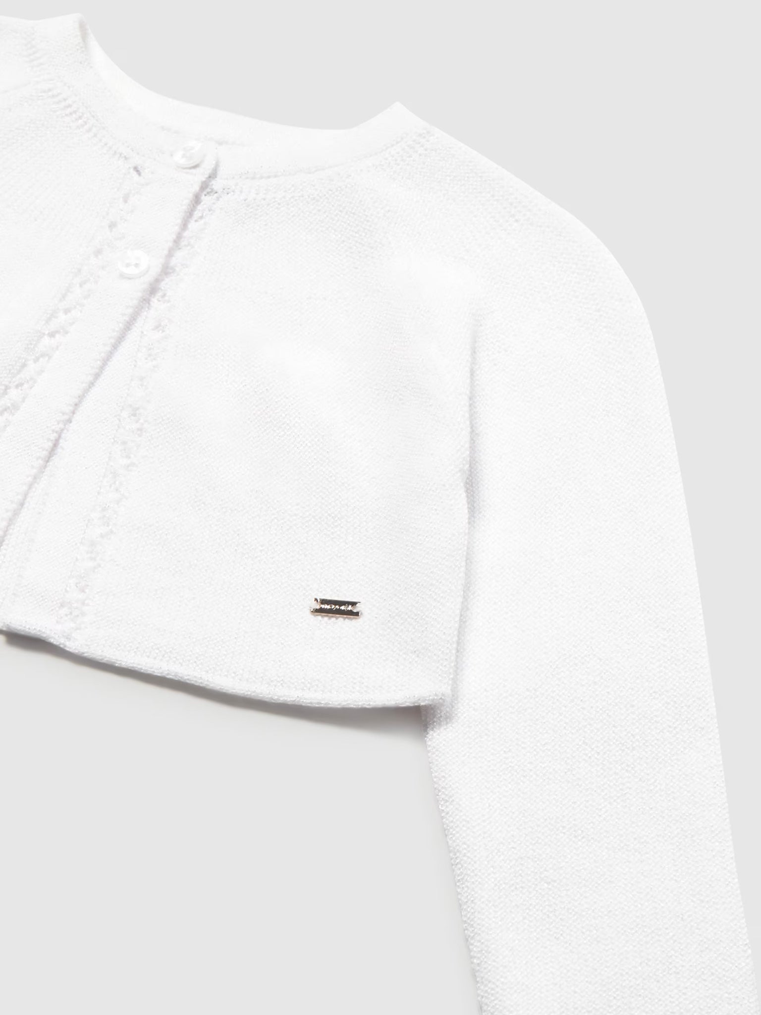 Βρεφική ζακέτα με ασημί κλωστή | 26-00302-078