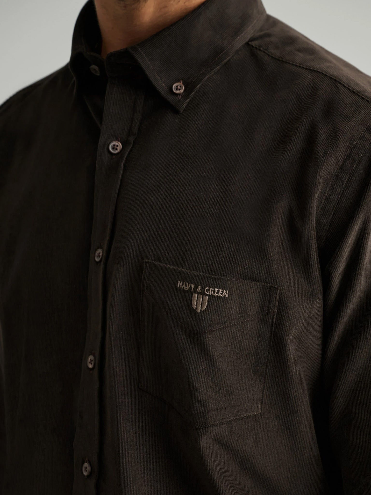 Ανδρικό πουκάμισο κοτλέ dark brown 24NG.SD146/1B.1 | 24NG.SD146/1B.1