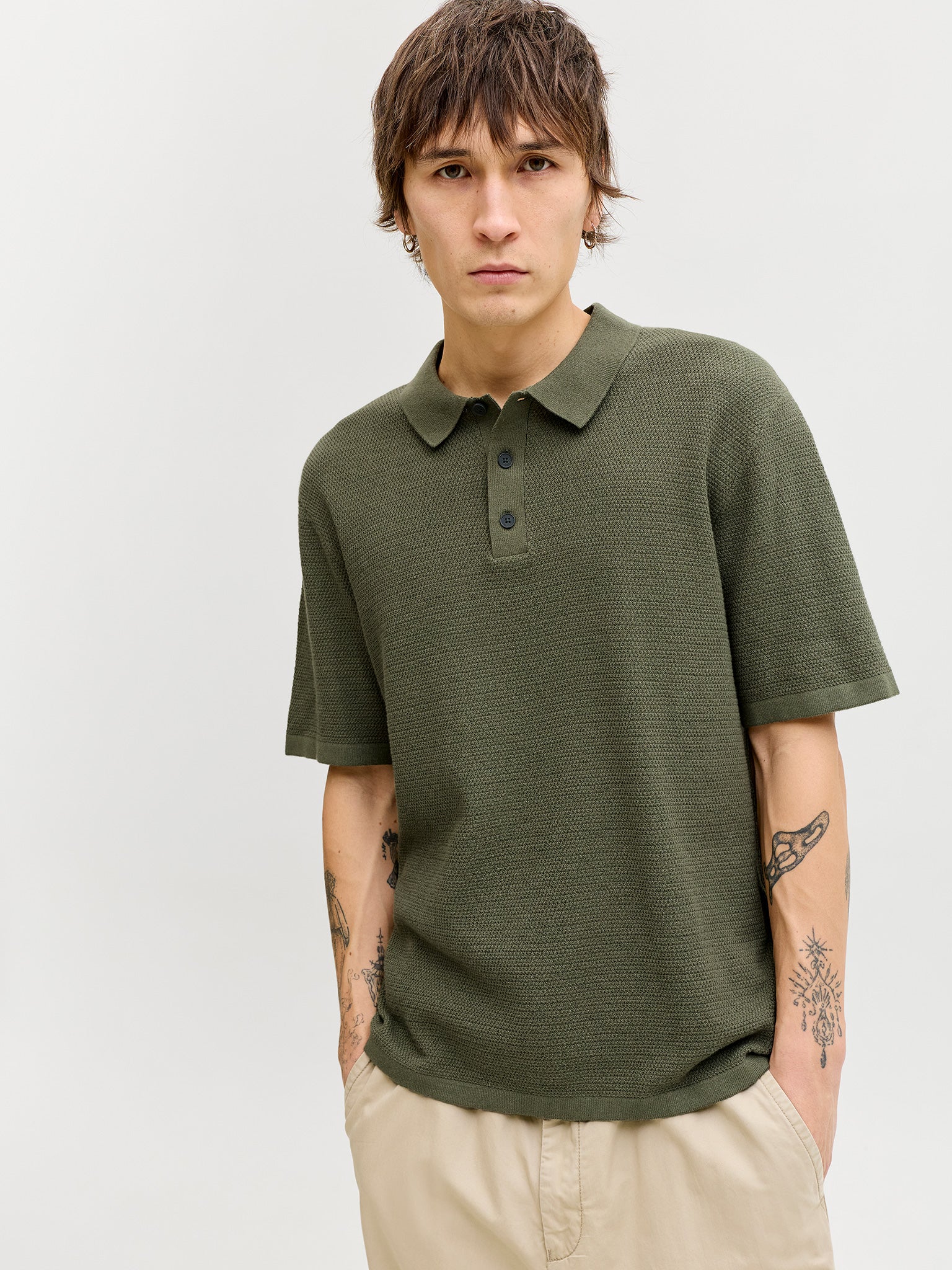 Ανδρικό polo πλεκτό JJEGEORGE KNIT POLO SS SN 12268281 | 12268281