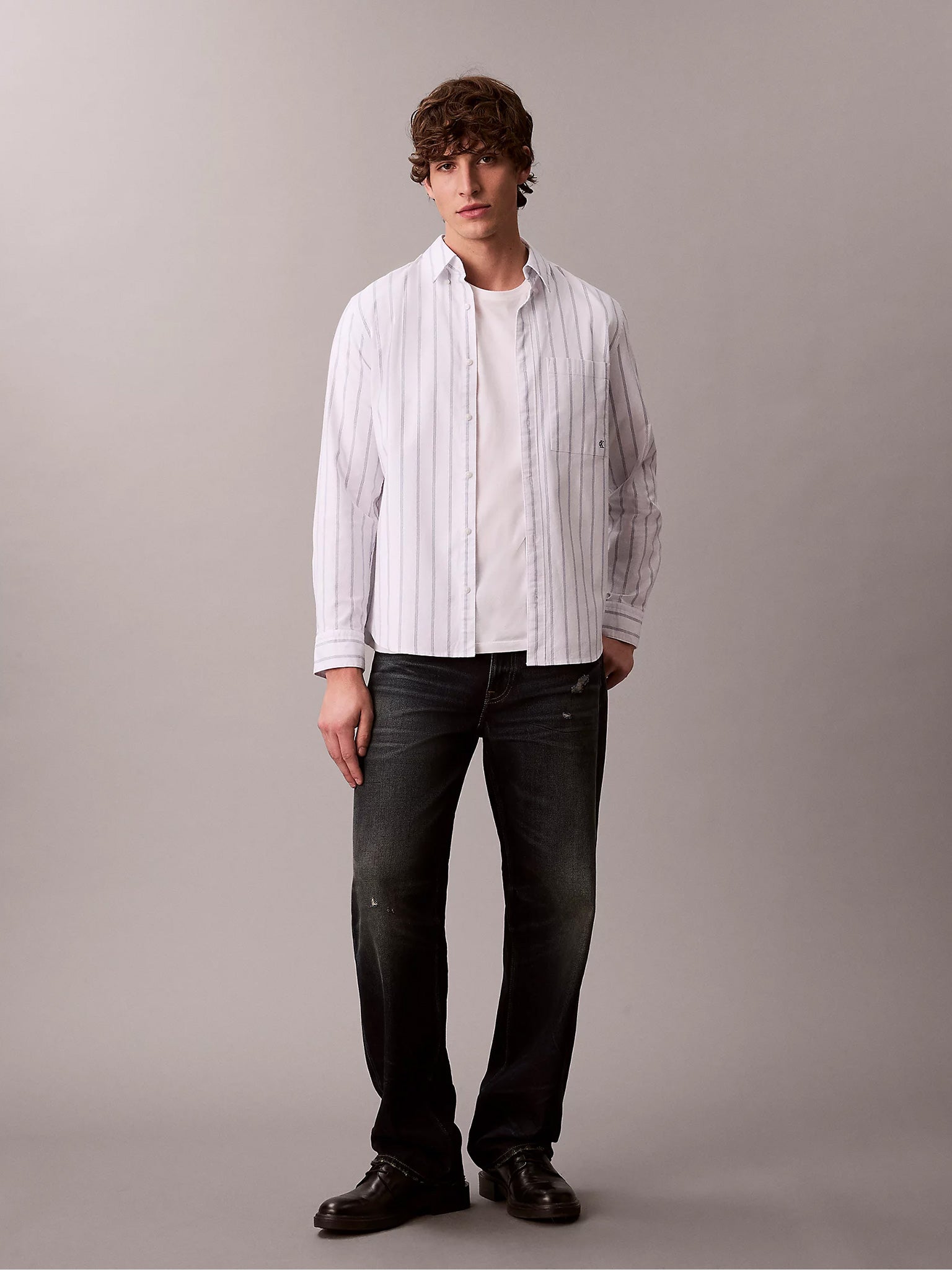 Ανδρικό πουκάμισο ριγέ LS STRIPE OXFORD CLASSIC SHIRT LV04RE113GYAA | LV04RE113GYAA