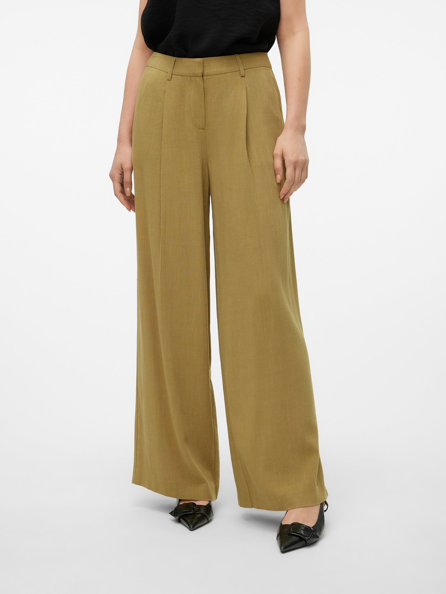 Γυναικεία παντελόνα λινή VMLANI MW WIDE PLEAT PANT 10322108 | 10322108