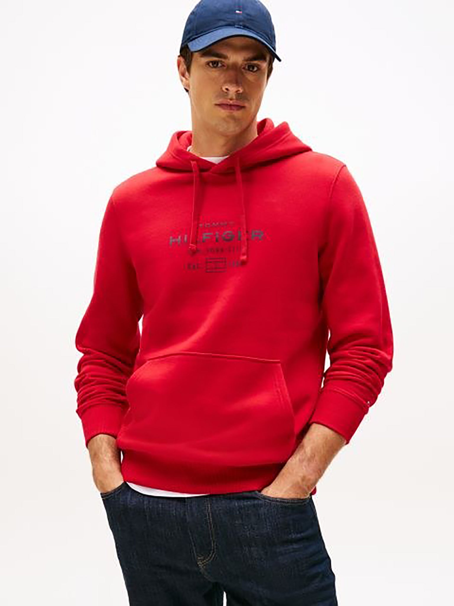 Ανδρική μπλούζα φούτερ OVAL GRAPHIC HOODIE MW0MW40864XLD | MW0MW40864XLD
