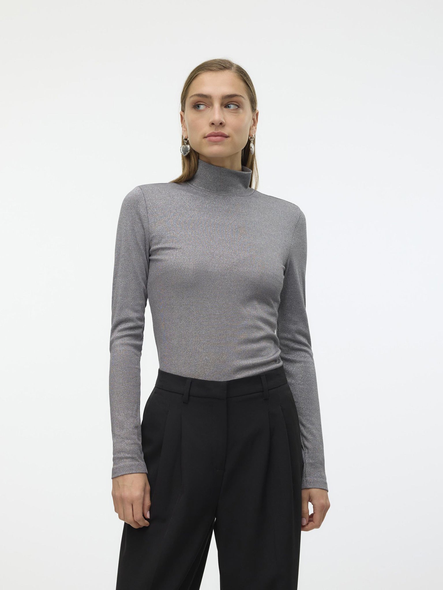 Γυναικεία μπλούζα γκλίτερ VMNICHOLLE LS ROLL NECK TOP VMA 10318336 | 10318336