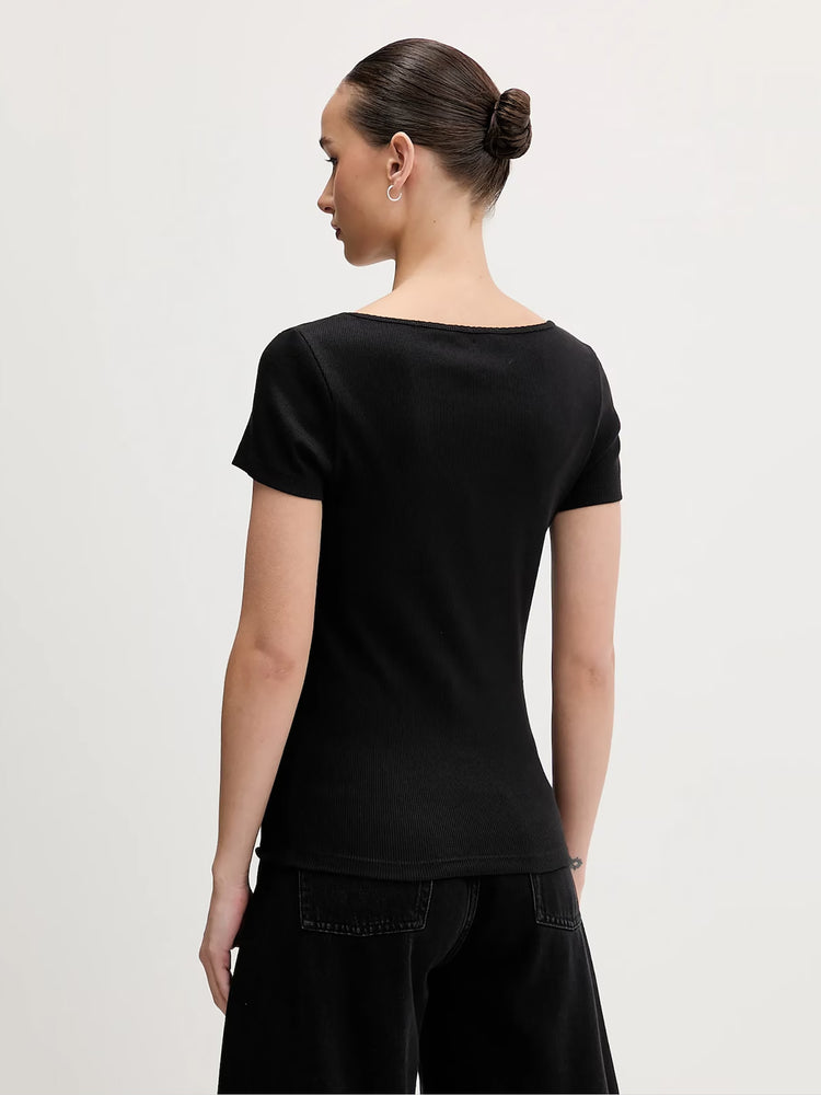 Γυναικεία μπλούζα ριπ TJW SLIM SOFT RIB SS TEE DW0DW21837BDS | DW0DW21837BDS