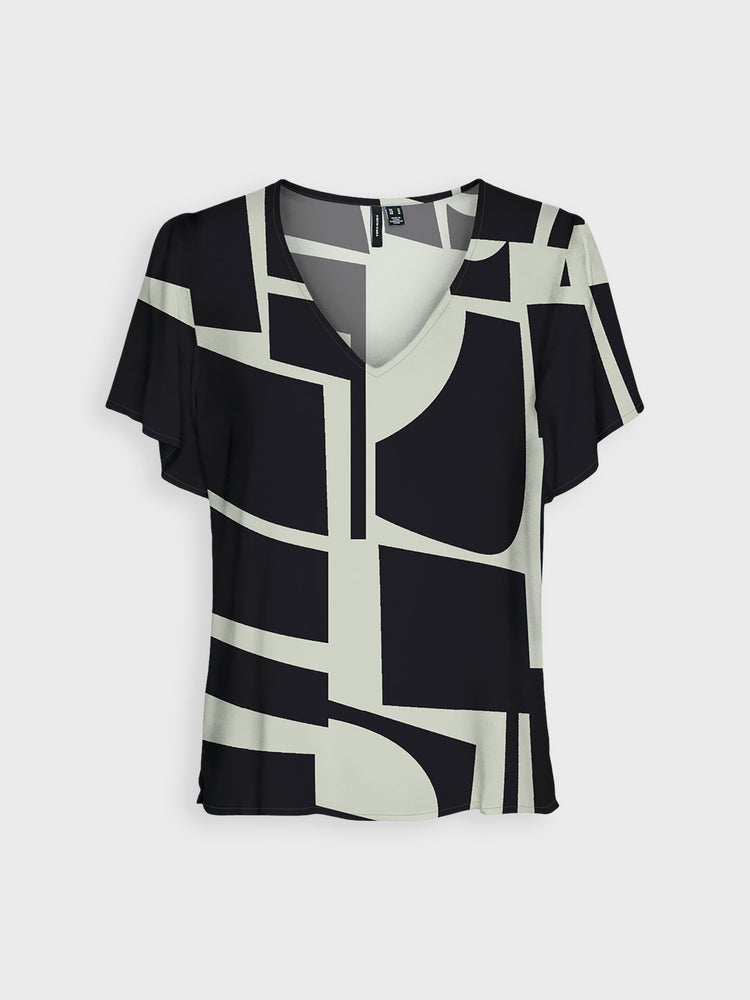 Γυναικεία μπλούζα Plus Size VMCEASY JOY V-NECK SS BLOUSE WVN 10308722 | 10308722