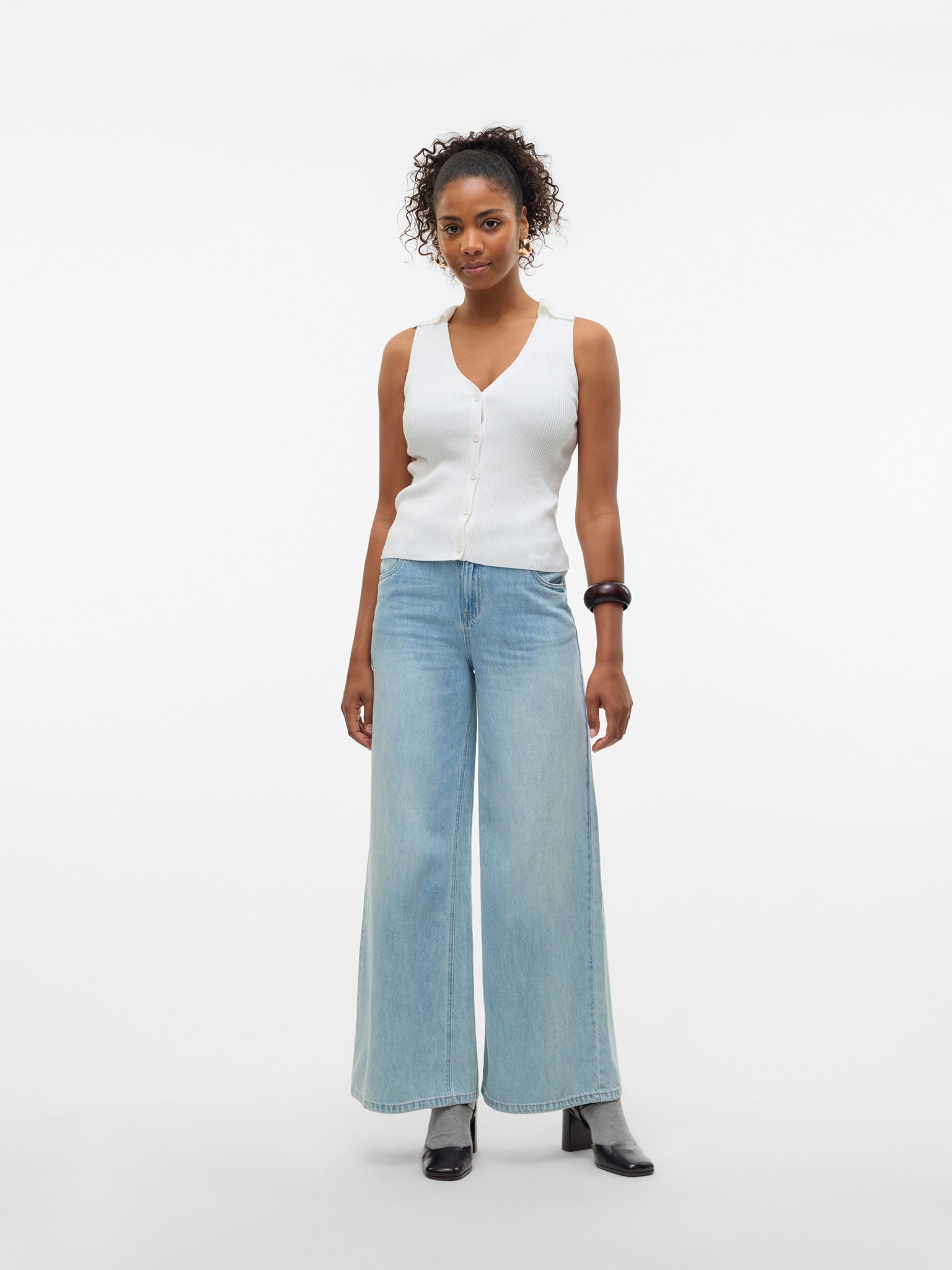 Γυναικείο παντελόνι τζιν VMANNET MR WIDE JEANS SI321 10331076 | 10331076