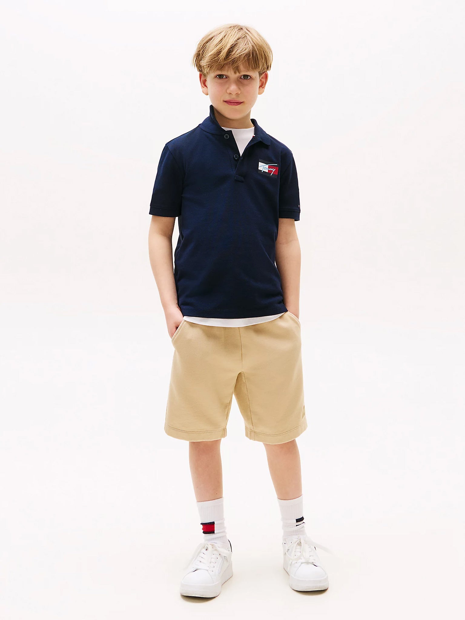 Παιδικό polo TOMMY SCRIPT FLAG POLO SS KB0KB09711C1G | KB0KB09711C1G