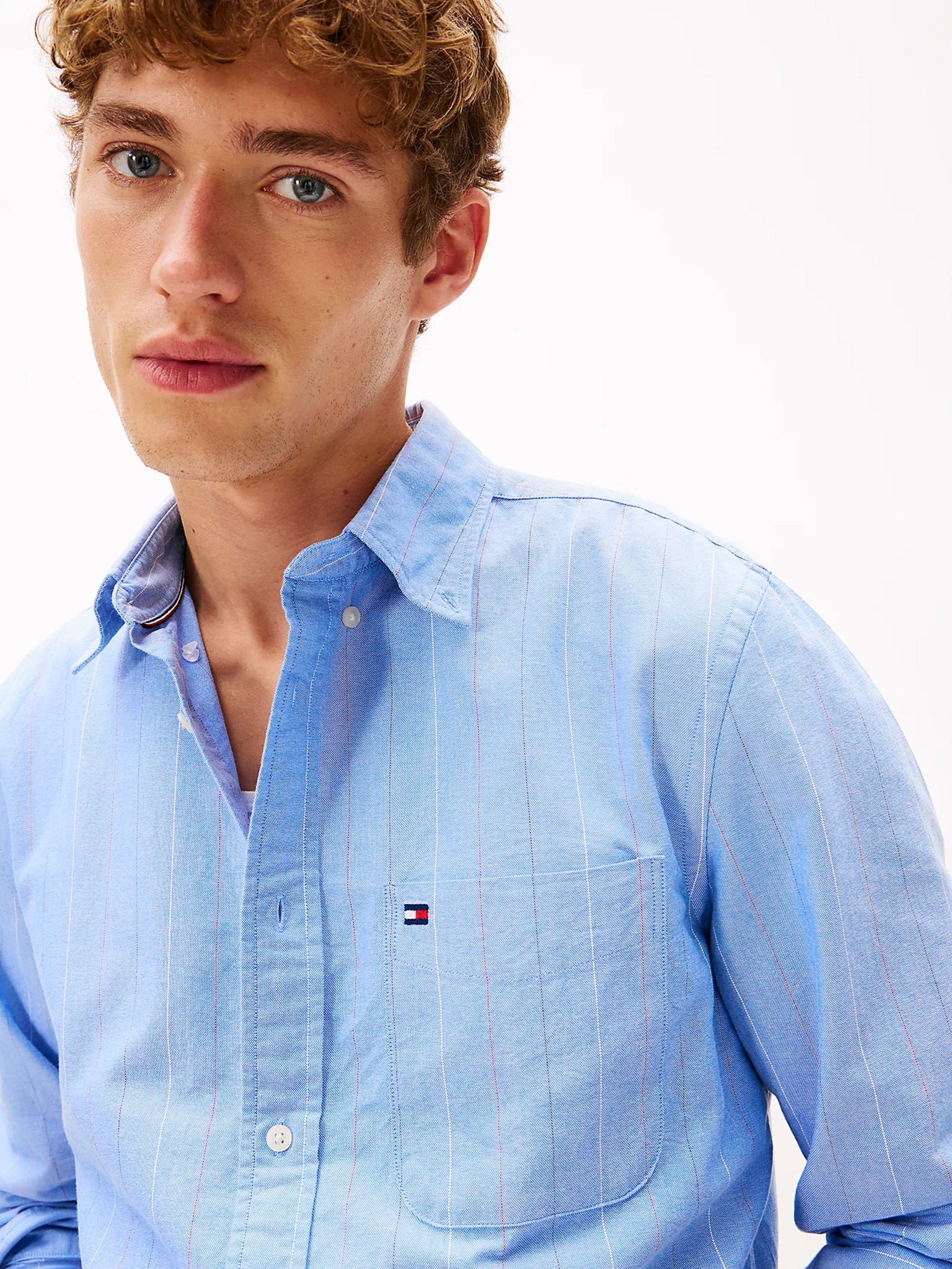 Ανδρικό πουκάμισο oxford HERITAGE OXFORD PIN STRIPE SHIRT MW0MW416940GY | MW0MW416940GY