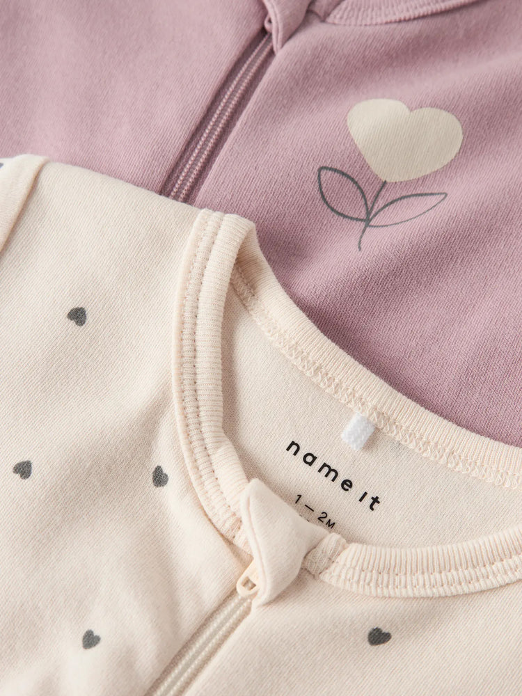 Βρεφικά φορμάκια σετ 2 τεμ NBFNIGHTSUIT 2P ZIP FF HEART NOOS 13248514 | 13248514