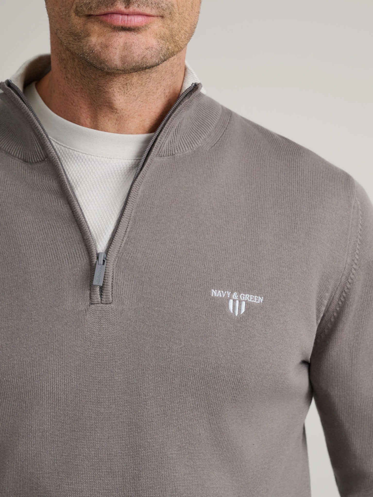 Ανδρική μπλούζα πλεκτή Warm grey 24YM.923/LZ.4 | 24YM.923/LZ.4