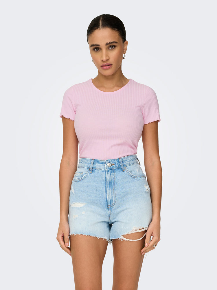 Γυναικεία μπλούζα crop ριπ ONLEMMA S/S SHORT TOP NOOS JRS 15201206 | 15201206