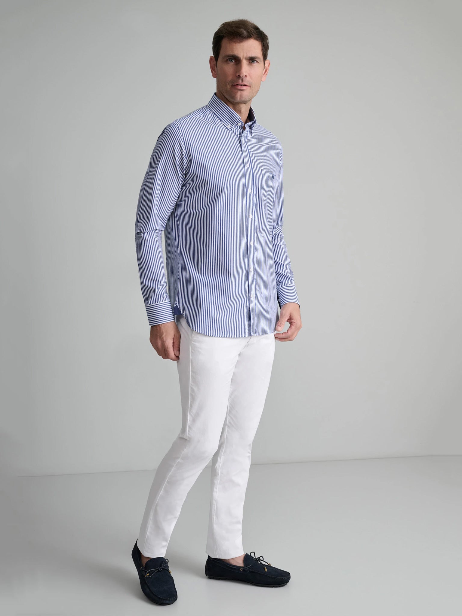 Ανδρικό πουκάμισο dark raf/white 24NG.BX177/1B.2 | 24NG.BX177/1B.2