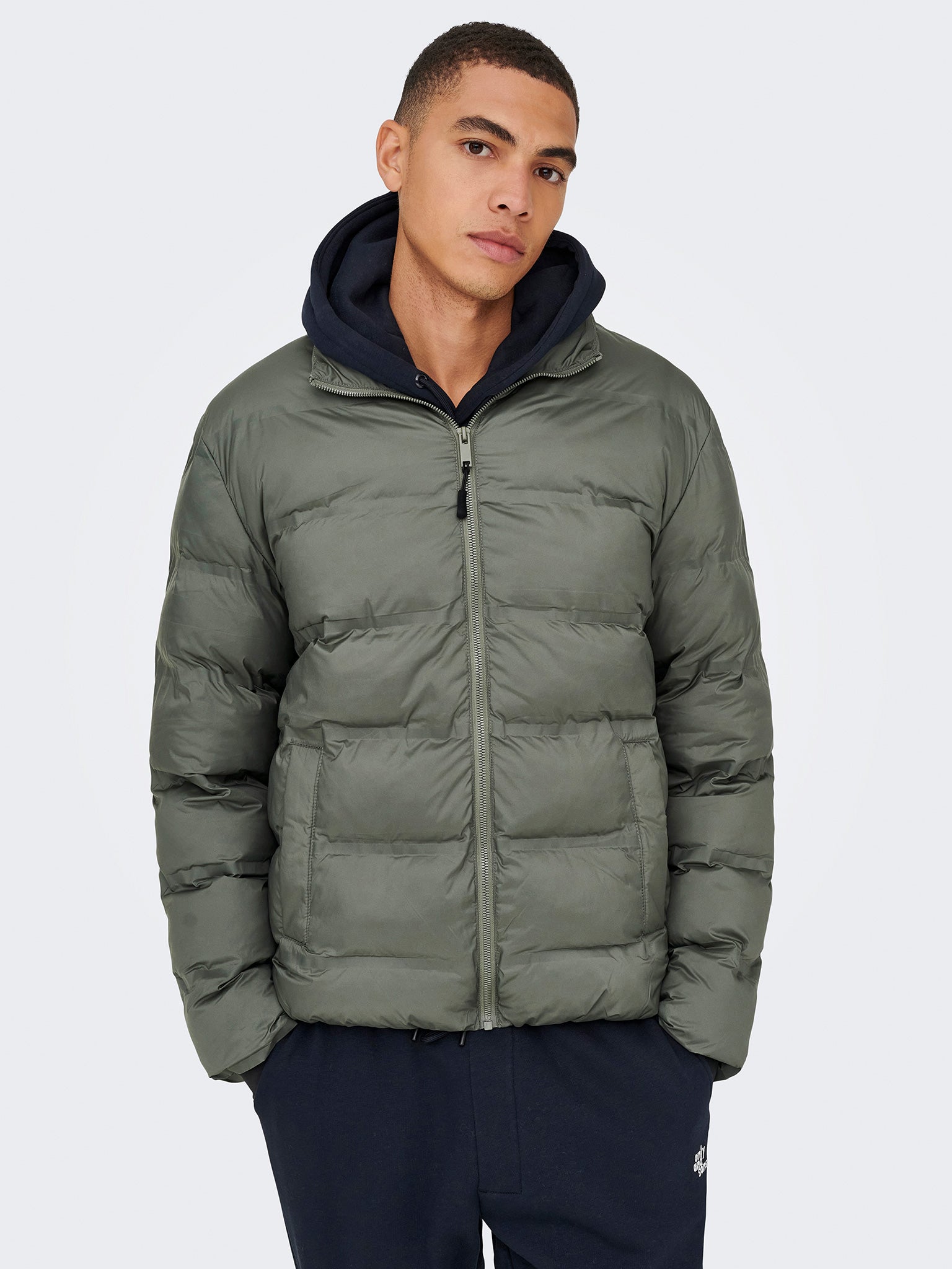 Ανδρικό μπουφάν puffer castor gray ONSUNION SEAMLESS LIFE PUFFER JACKET 22034834 | 22034834