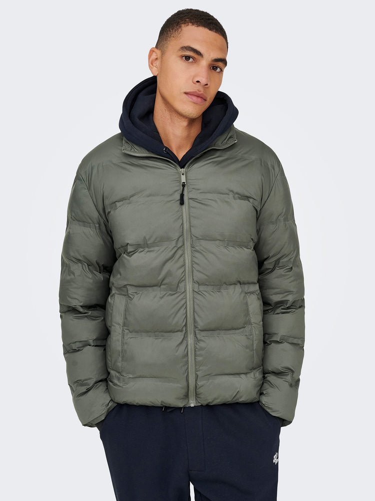 Ανδρικό μπουφάν puffer castor gray ONSUNION SEAMLESS LIFE PUFFER JACKET 22034834 | 22034834