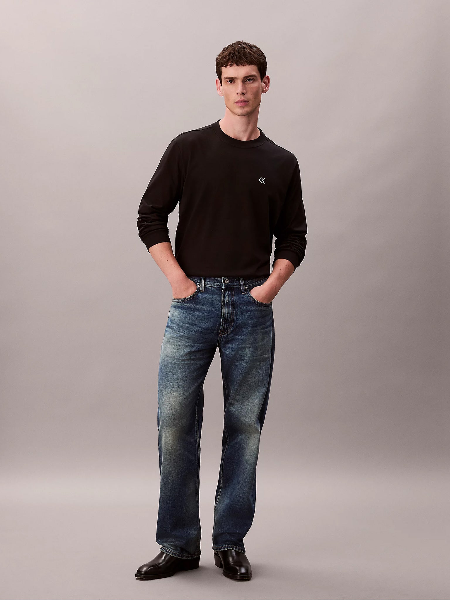 Ανδρική μπλούζα μακό LS EASY MONOGRAM TEE LV04RD247GUB1 | LV04RD247GUB1