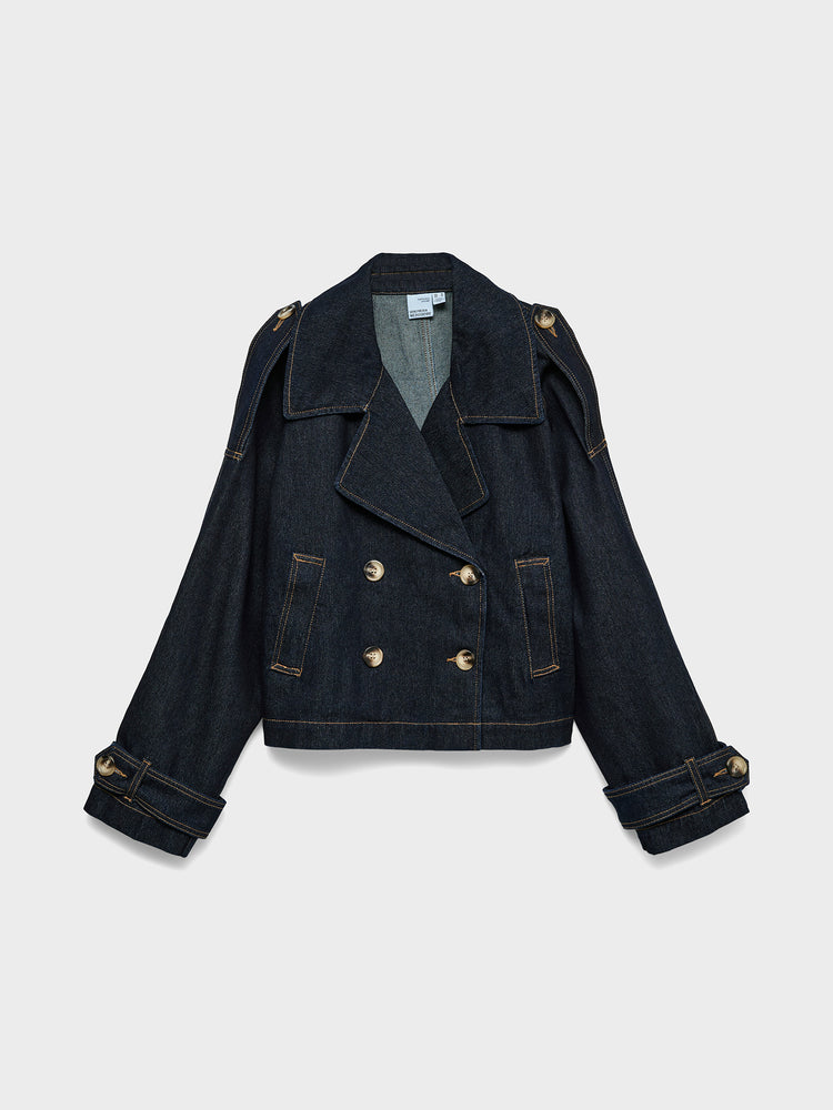 Γυναικείο τζάκετ τζιν VMLELOU LS SHORT TRENCHCOAT MIX NOOS 10345736 | 10345736
