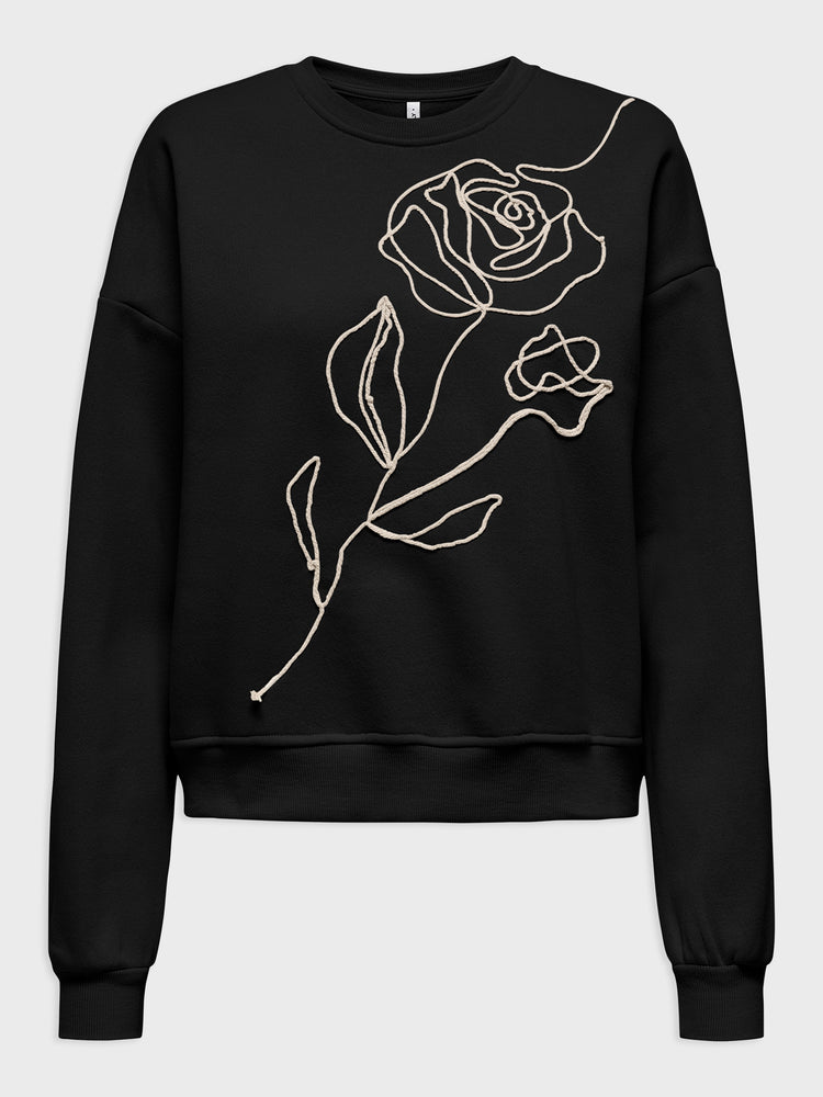 Γυναικεία μπλούζα φούτερ ONLELISANNA O-NECK BOX SWT 15363821 | 15363821