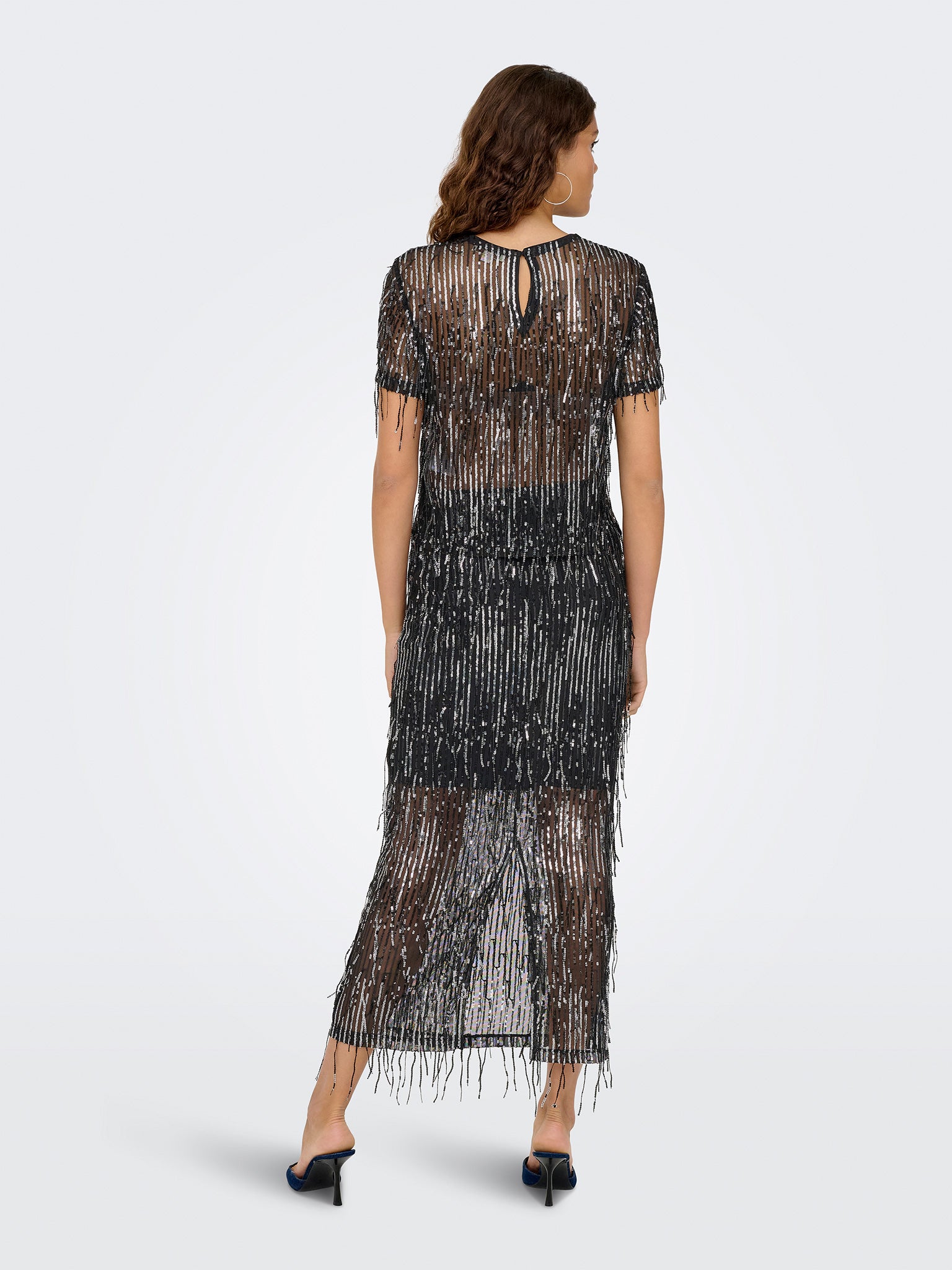 Γυναικεία μπλούζα παγιέτας ONLSPACY SS SEQUINS TOP WVN 15359928 | 15359928