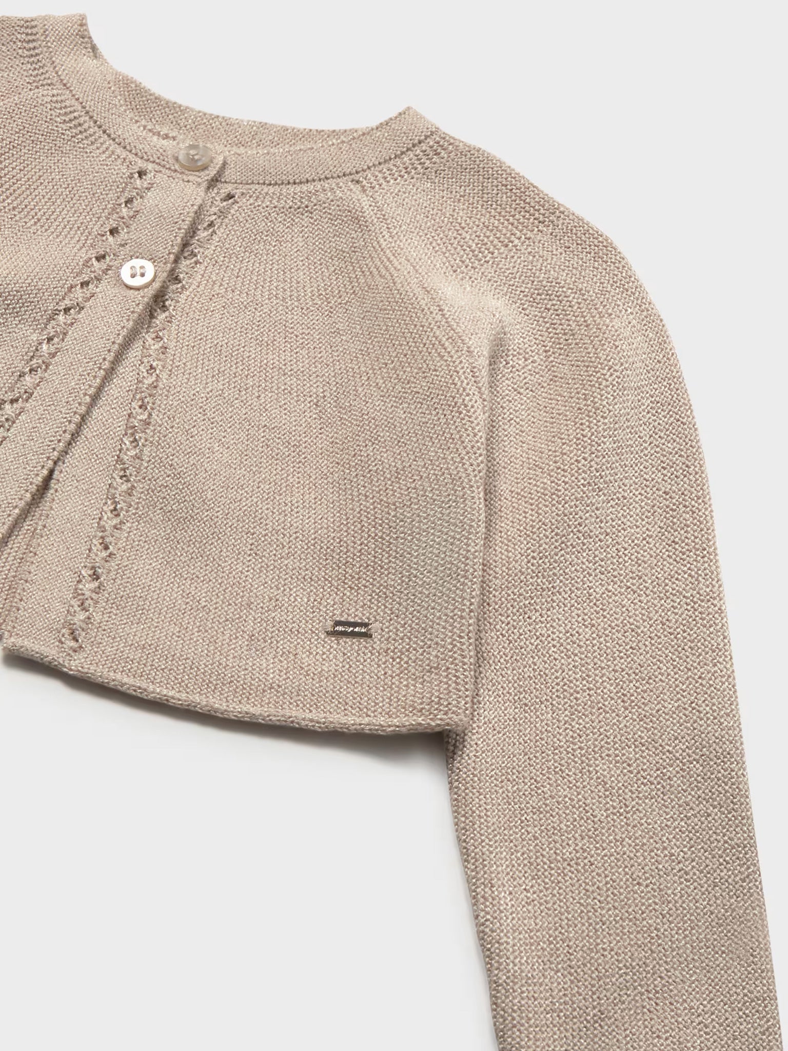 Βρεφική ζακέτα με χρυσή κλωστή | 26-00302-077