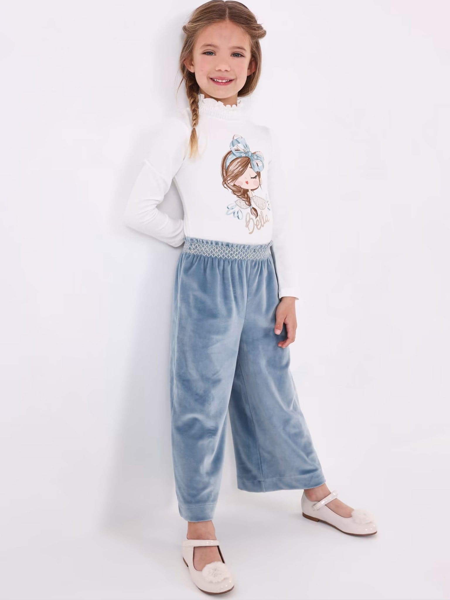 Παιδικό παντελόνι cropped βελούδο | 13-04512-058