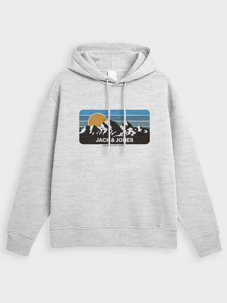 Ανδρική μπλούζα φούτερ μελανζέ JJPEAK SWEAT HOOD LN 12264635 | 12264635