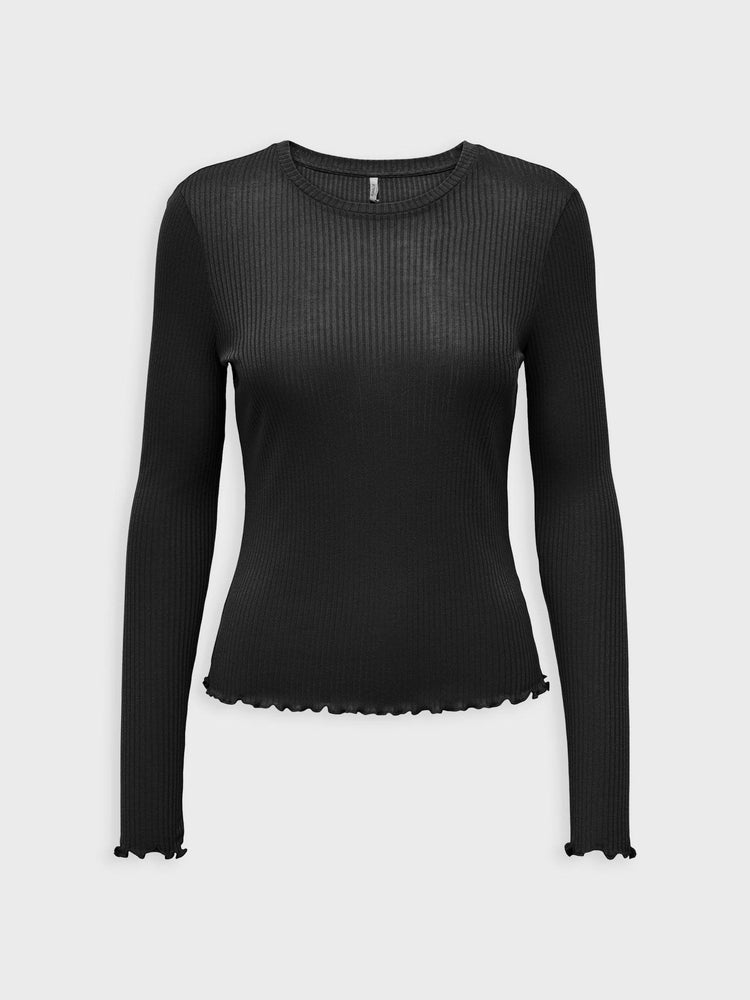 Γυναικεία μπλούζα ριπ ONLHENRIETTE L/S O-NECK TOP 15307593 | 15307593
