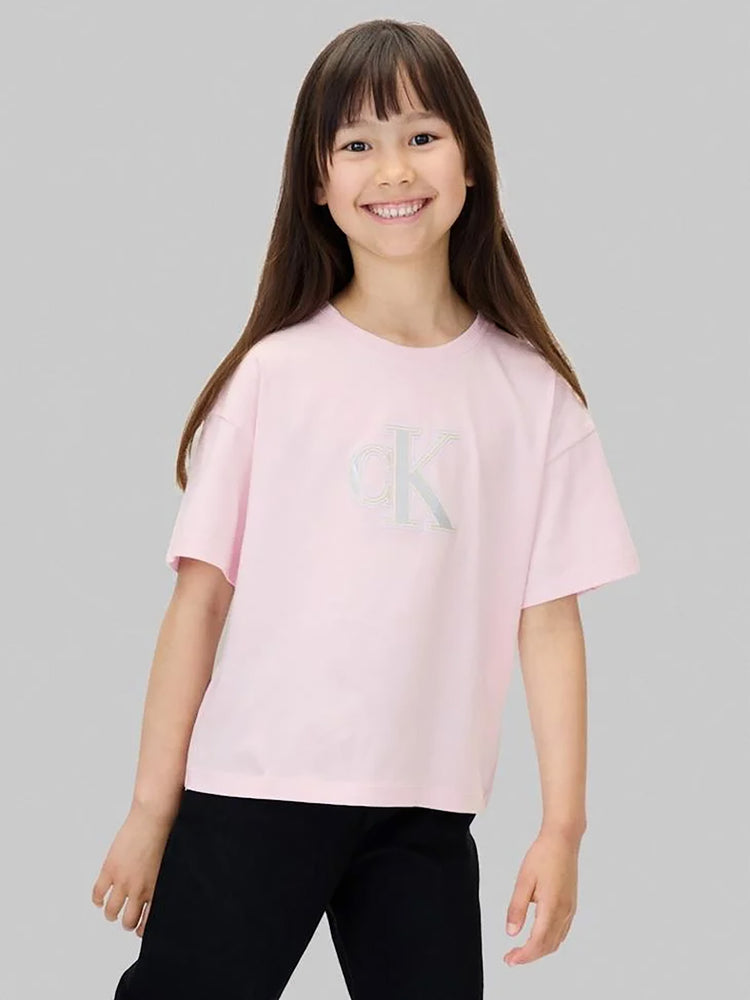 Παιδική μπλούζα γκλίτερ FESTIVE GRAPHIC SS T-SHIRT IG0IG03040TDI | IG0IG03040TDI