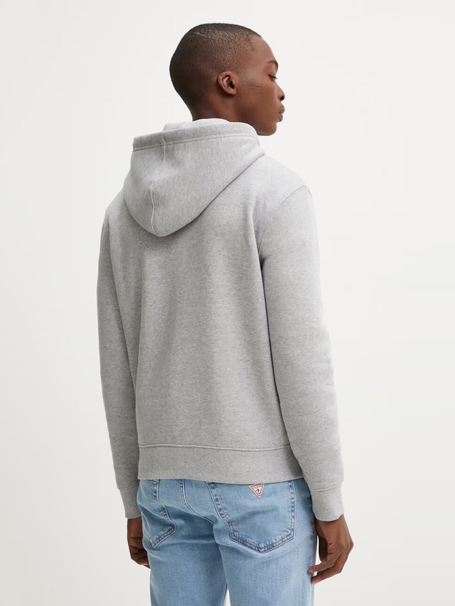 Ανδρική μπλούζα φούτερ μελανζέ hood slim mini logo M4YQ22K9V31H90Z | M4YQ22K9V31H90Z