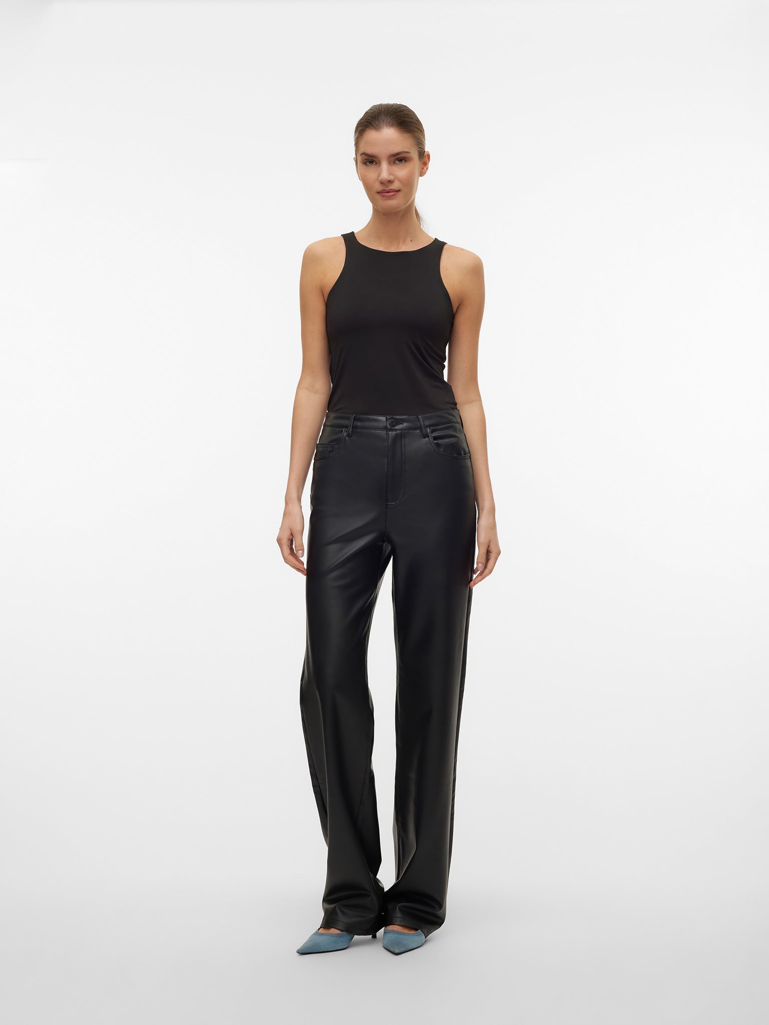 Γυναικείο παντελόνι δερματίνη VMTESSA HR WIDE PL PANTS NOOS 10310878 | 10310878