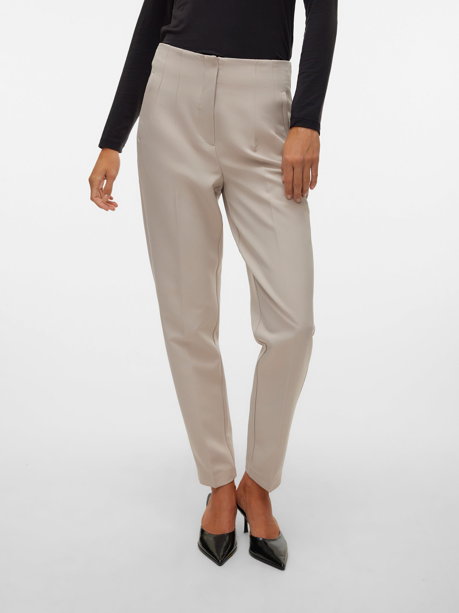 Γυναικείο παντελόνι VMLINA HW TAPERED PANT NOOS 10309140 | 10309140