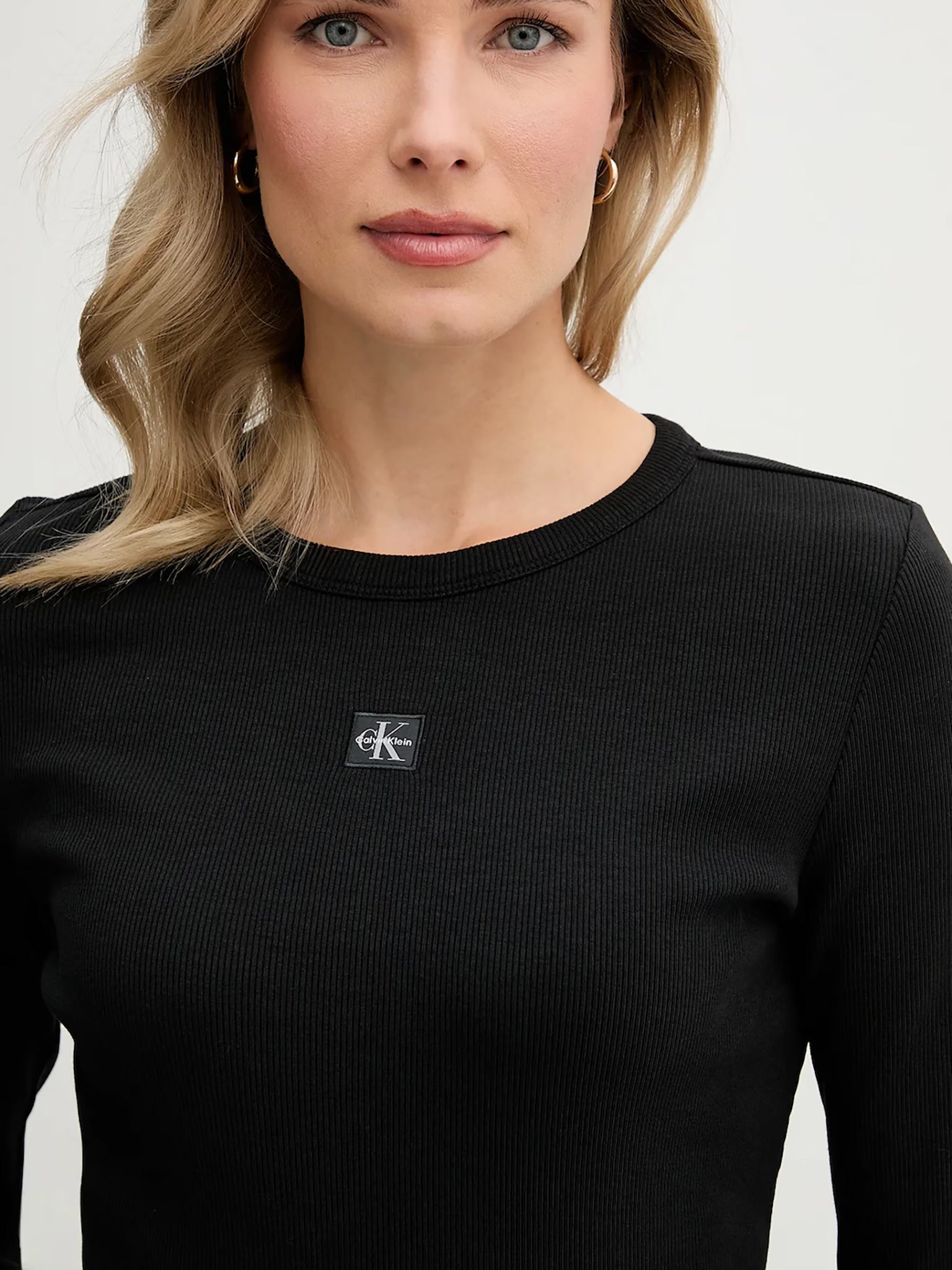 Γυναικεία μπλούζα ριπ LS WOVEN LABEL 2X2 RIB CREW TOP LV047E205GUB1 | LV047E205GUB1