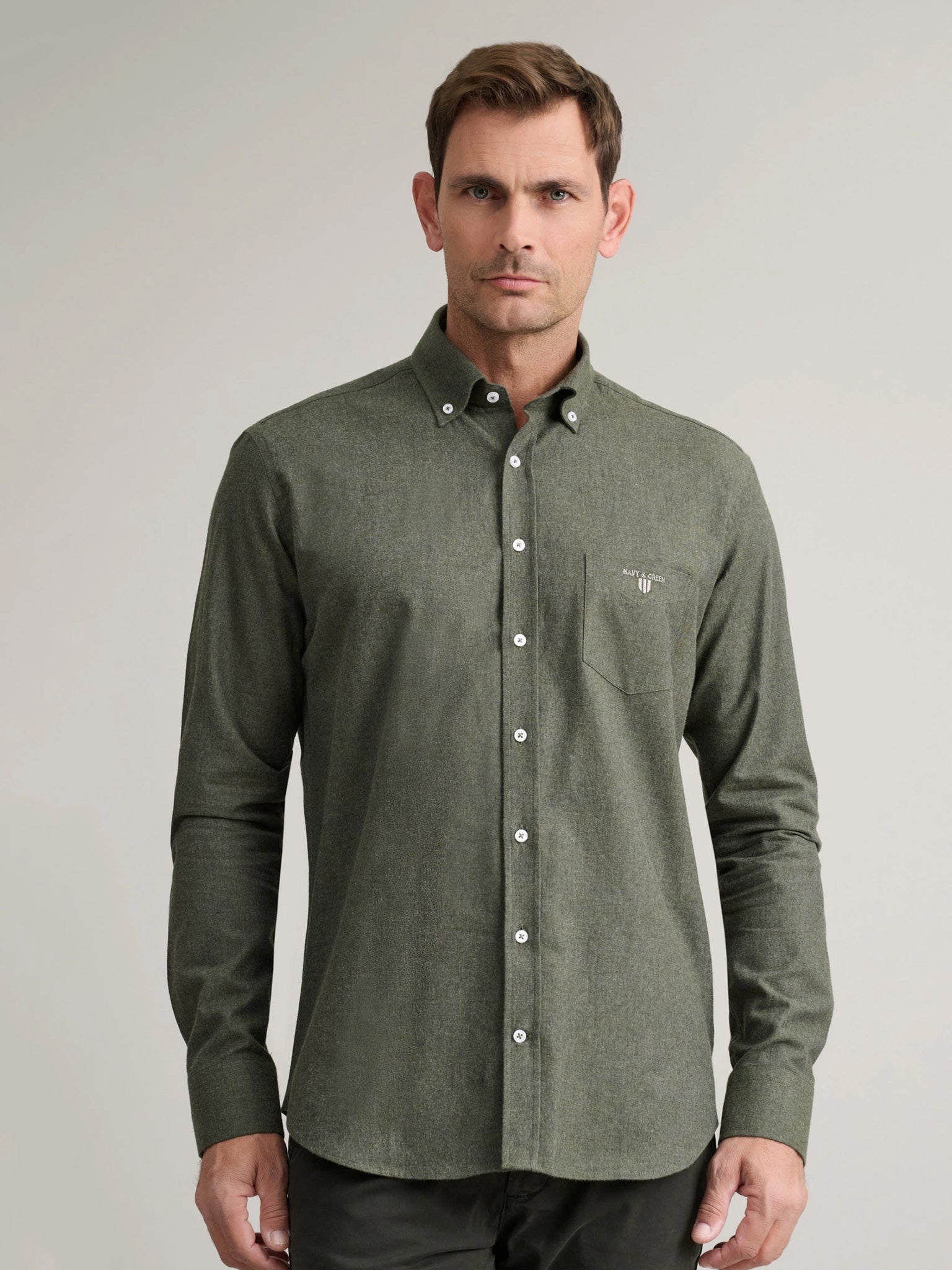 Ανδρικό πουκάμισο deep olive 24NG.CA269/1B | 24NG.CA269/1B