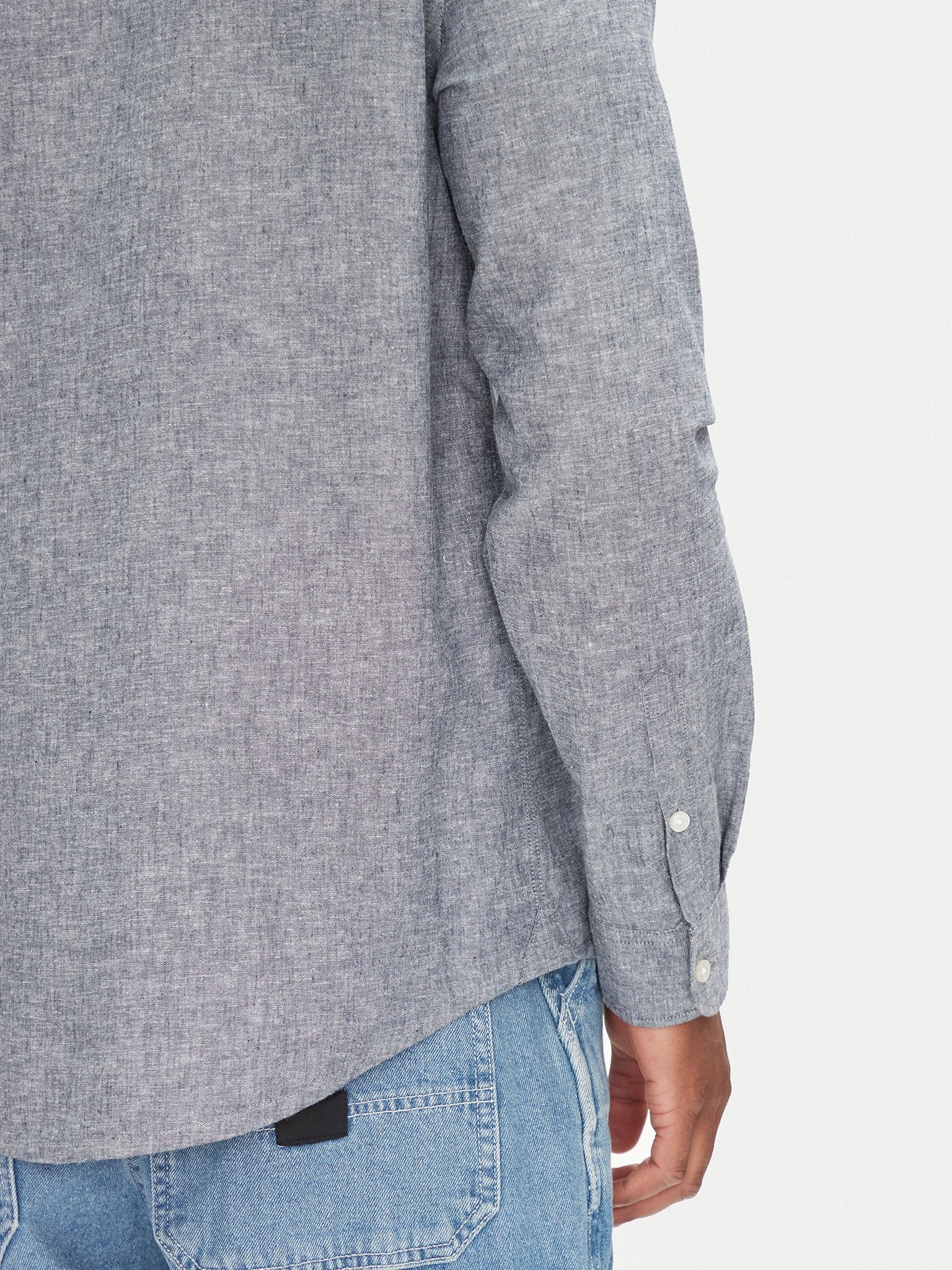 Ανδρικό πουκάμισο μελανζέ TJM REG LINEN BLEND LS SHIRT DM0DM20875C1G | DM0DM20875C1G