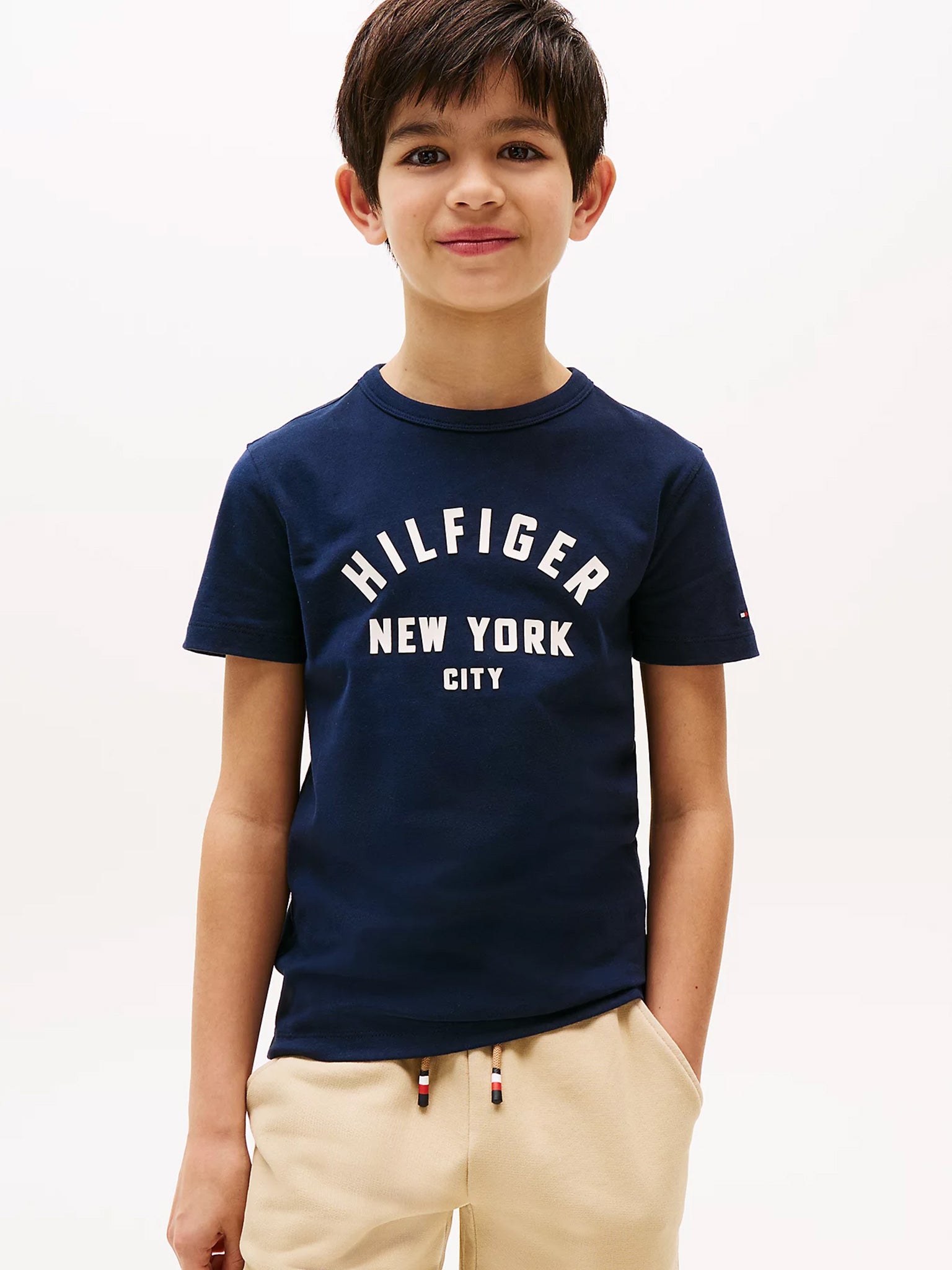 Παιδική μπλούζα μακό CURVED HILFIGER GRAPHIC TEE SS KB0KB09800C1G | KB0KB09800C1G