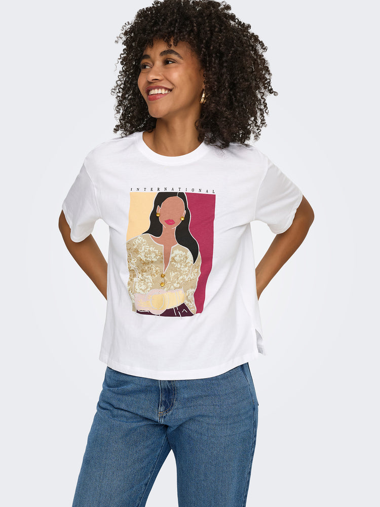 Γυναικείο t-shirt international ONLSUSAN S/S PRINT TOP BOX JRS 15372179 | 15372179