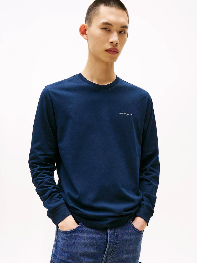 Ανδρική μπλούζα μακό TJM SLIM CHEST LINEAR LS TEE EXT DM0DM21594C1G | DM0DM21594C1G