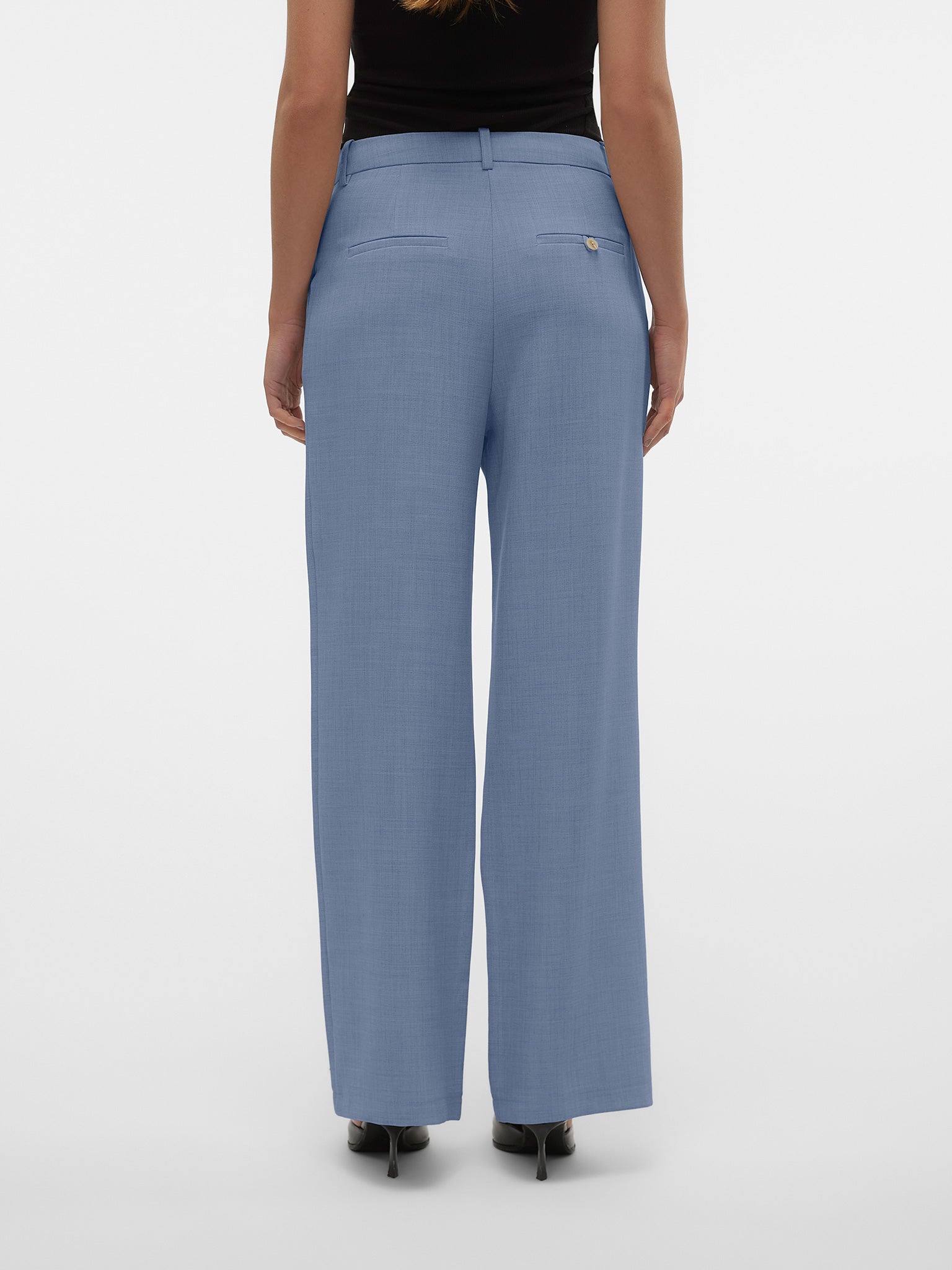 Γυναικείο παντελόνι λοξότσεπο VMCASSIDY MW WIDE PANT NOOS 10334507 | 10334507
