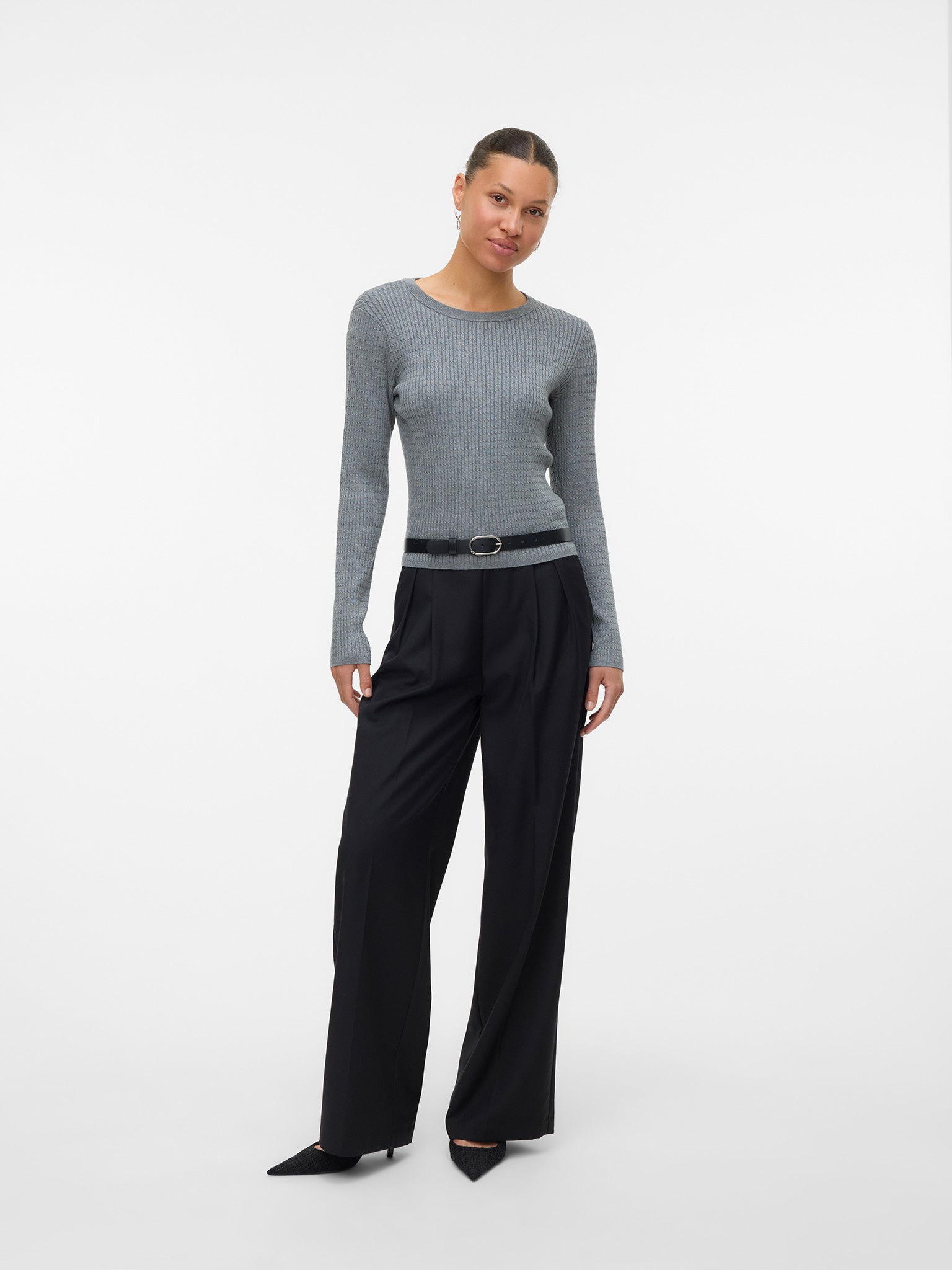 Γυναικεία μπλούζα πλεκτή VMSILJE LS O-NECK CABLE PULLOVER 10331852 | 10331852