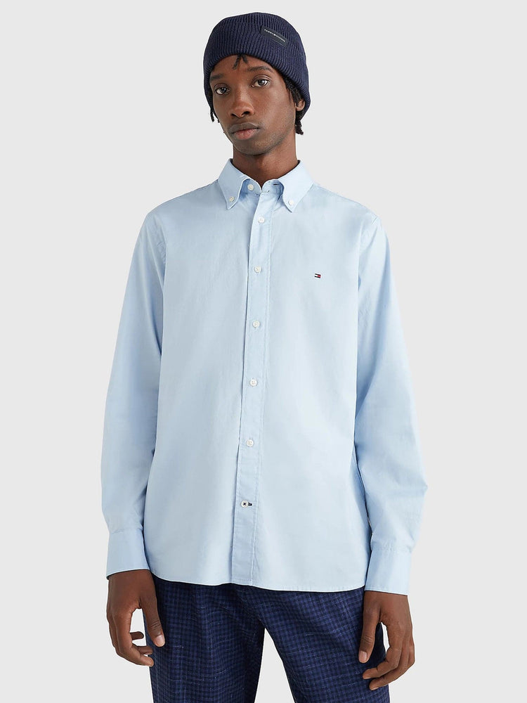 Ανδρικό πουκάμισο TH FLEX COTTON POPLIN SHIRT MW0MW25035C1S | MW0MW25035C1S